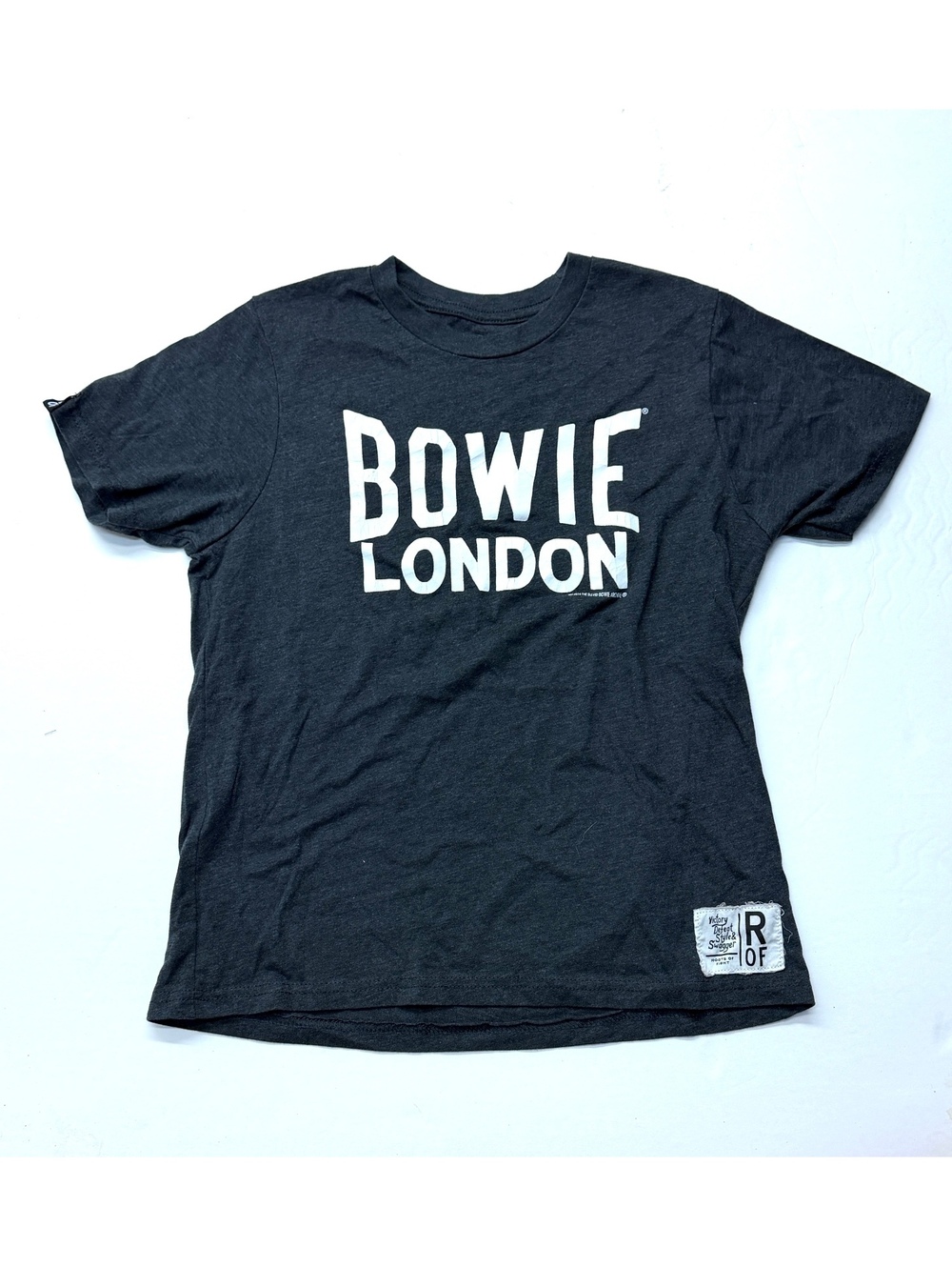 Roots of Fight David Bowie London Charcoal Gray T-Shirt Size L Kids 10-12
